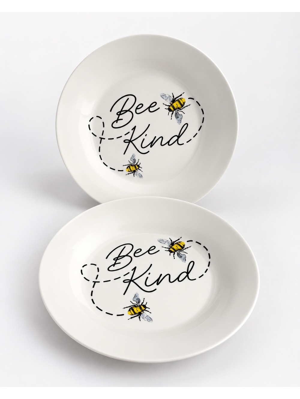 Royal Norfolk Bee Kind Ceramic Dinner and Soup Plate Set